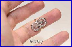 Vintage Perfect Art Deco Ring 14K Yellow Gold Over 2.01 Ct Simulated Diamond