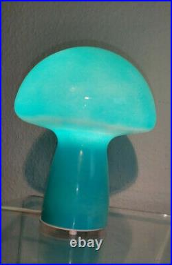 Vintage Pilz Lampe Opal Blue Mushroom Art Deco Lamp orig. Honsel Tischlampe Desk