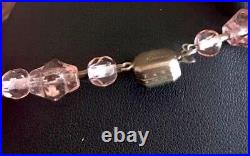 Vintage Pink Glass Art Deco Necklace Restrung No Chips VVPS