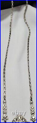 Vintage Silver Art Deco Rhinestone Necklace