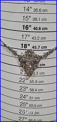 Vintage Silver Art Deco Rhinestone Necklace