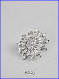 Vintage Snowflake Perfect Art Deco Stud Earrings 14K White Gold 1.98 Ct Diamond