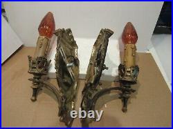 Vintage Spanish Revival Art Deco Nouveau Sconces Ratner Pair 2 Metal