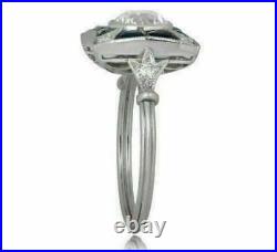 Vintage Victorian Art Deco Engagement Ring 14K White Gold Over 2.51 Ct Diamond