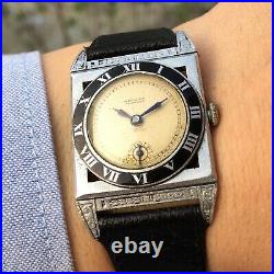 Vintage Warwick Reinforced Watch Art Deco Enamel Bezel Military Rare