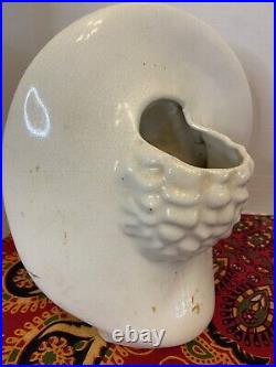 Vintage White Royal Haeger Head Vase Woman Brimmed Hat Art Deco Planter USA