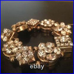 Vintage pik NY Rhinestone 7.5 Signed Bracelet Art Deco Jewelry