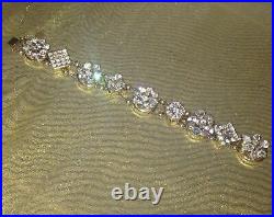 Vintage pik NY Rhinestone 7.5 Signed Bracelet Art Deco Jewelry