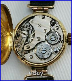 Vtg 1924 Rolex 7 Worlds Records Gold Medal Solid 9ct 9K Art Deco Watch & Case