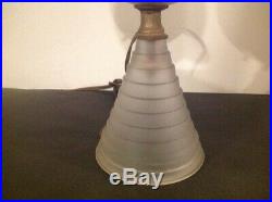 Vtg Antique Art Deco 1939 Ny Worlds Fair Frosted 11.5 Saturn Lamp Works