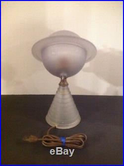 Vtg Antique Art Deco 1939 Ny Worlds Fair Frosted 11.5 Saturn Lamp Works