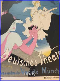 WALTER SCHNACKENBERG Original Vintage Poster GERMAN THEATRE MUNICH 1922