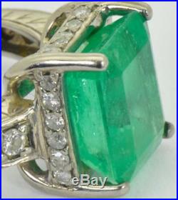 WOW $45000 Antique Art-Deco 7ct Emerald&Diamonds Tiffany&Co white gold ring 1930