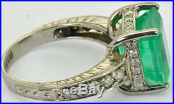 WOW $45000 Antique Art-Deco 7ct Emerald&Diamonds Tiffany&Co white gold ring 1930